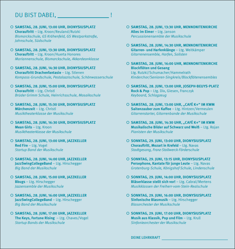 Kultur findet Stadt Laufzettel